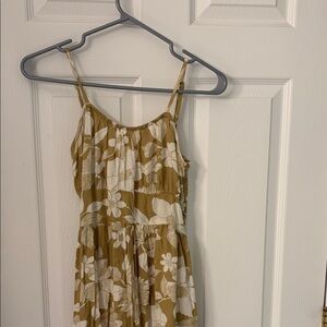 Billabong Strapless Dress in Mustard and White Floral